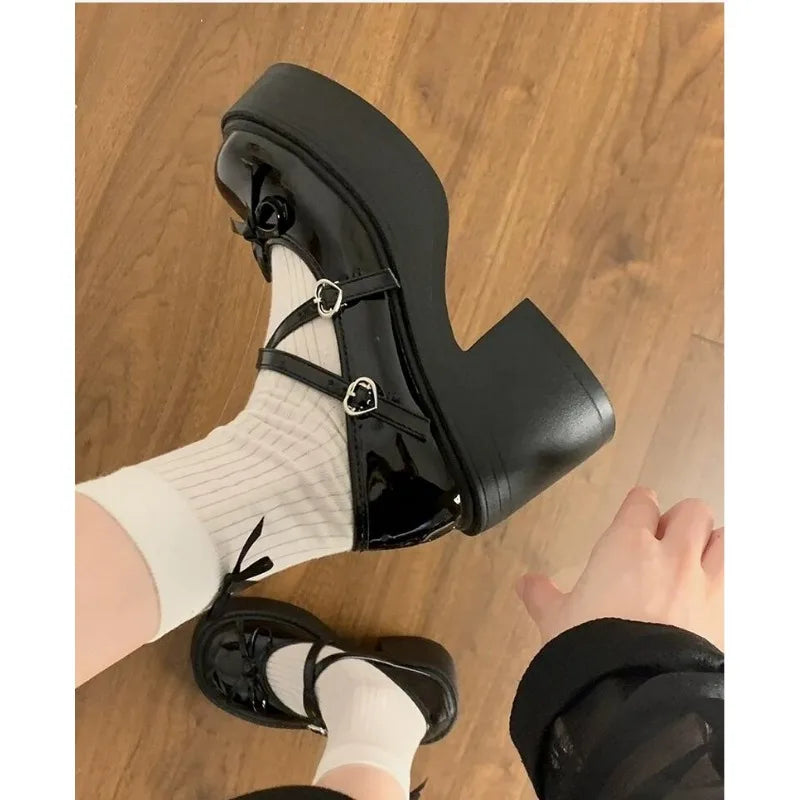 Manufacturer   Lolita Shoes Women Japanese Style Mary Jane Shoes Women Vintage Shallow High Heels Chunky Platform Shoes Cosplay Female Sandals   Pumps