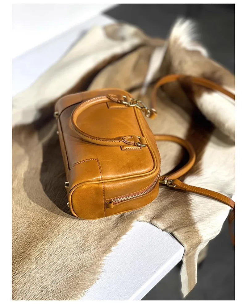 Simple casual and high-quality natural real leather ladies' small handbag outdoor daily work real cowhide shoulder diagonal bag
