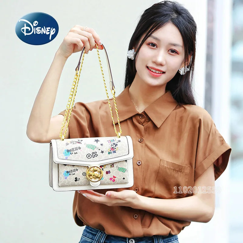 Disney Mickey Original New Women's Shoulder Bag Luxury Brand Fashion Women's Shoulder Messenger Bag Cartoon Cute Women's Bag