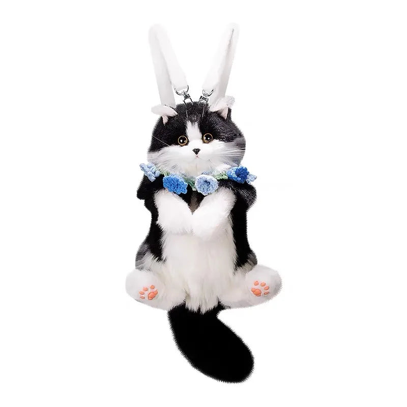 Pure Handmade Simulation Plush Cat Backpack Trendy And Cute Doll Cat Shoulder Bag For Women Exquisite Birthday Gifts For Girl CAT BAG