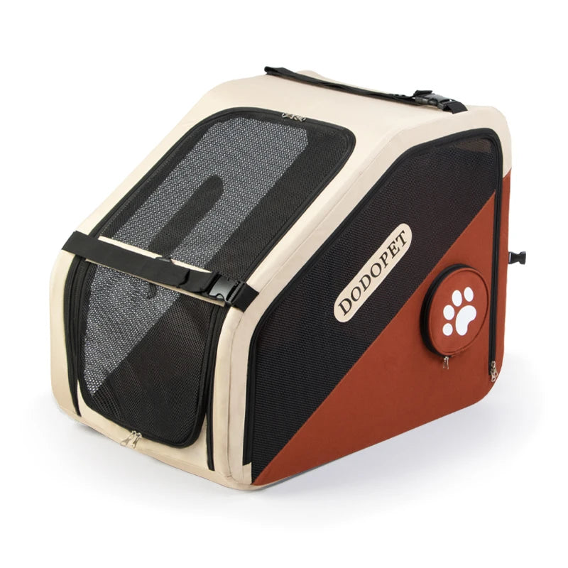 Foldable Car Pet Carrier Crash-Proof Travel Crate for Cats & Dogs Portable Backseat Kennel with Ventilation SUV Trunk Safe House cat toy dog toy