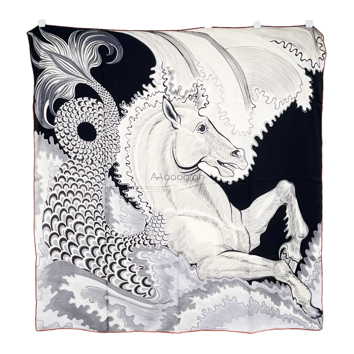 Horse Print Wool Silk Cashmere Scarf Women Luxury Brand Winter Scarfs Women Handrolled Edges Shawls Oversized Stole Foulard