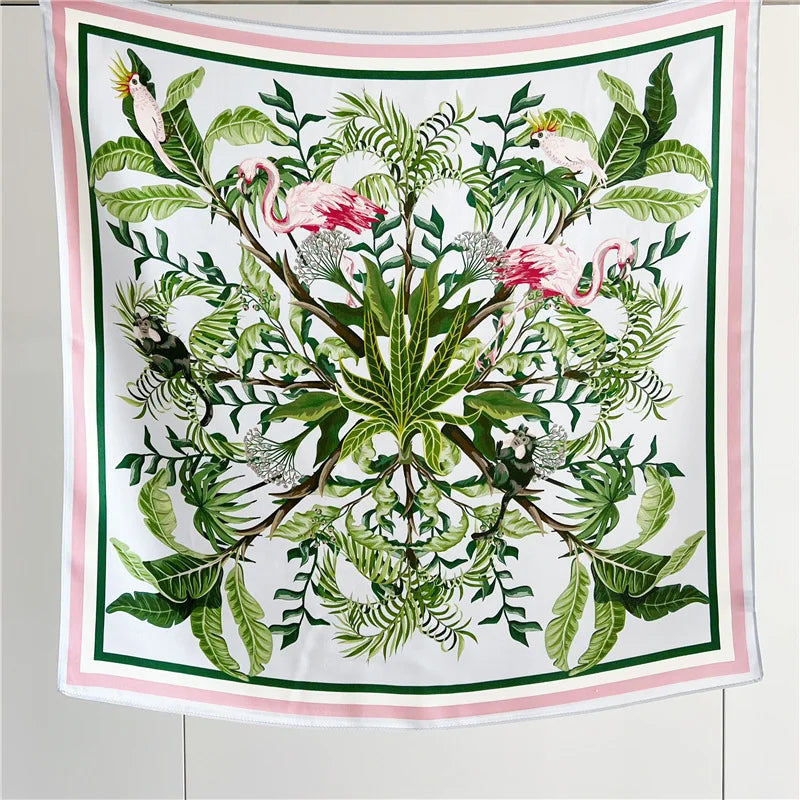 100% Natural Silk Scarf for Women Print Bufanda Mujer Real Silk Headscarf 65x65cm Bandanas Silk Scarves Square Neckscarf Wraps