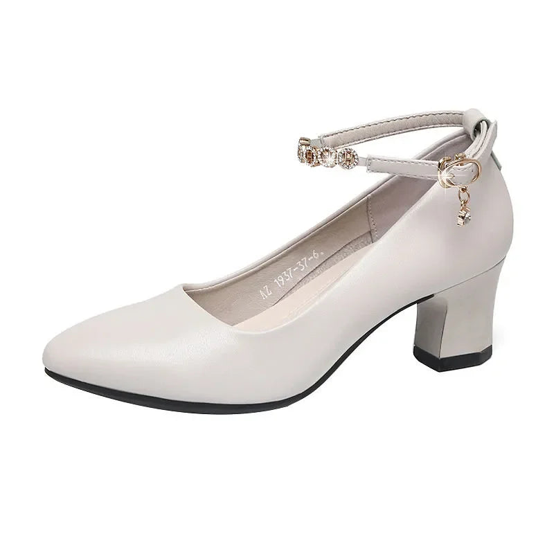 Manufacturer   Women Classic Black Soft Patent Leather High Quality Square Heel Shoes Lady Casual Office Comfort Spring Summer Buckle Heels A04   Pumps