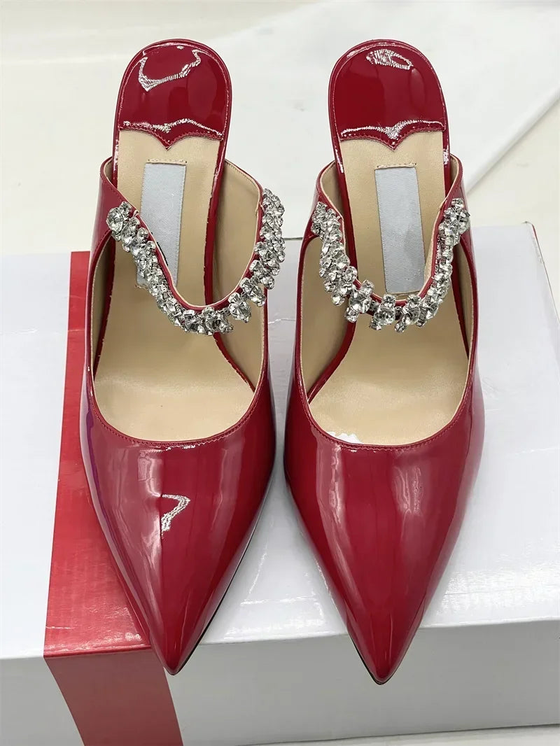 Manufacturer   European and American Spring and Autumn New Women High Heel Shoes High Quality Diamond Decoration Muller Shoes   Pumps