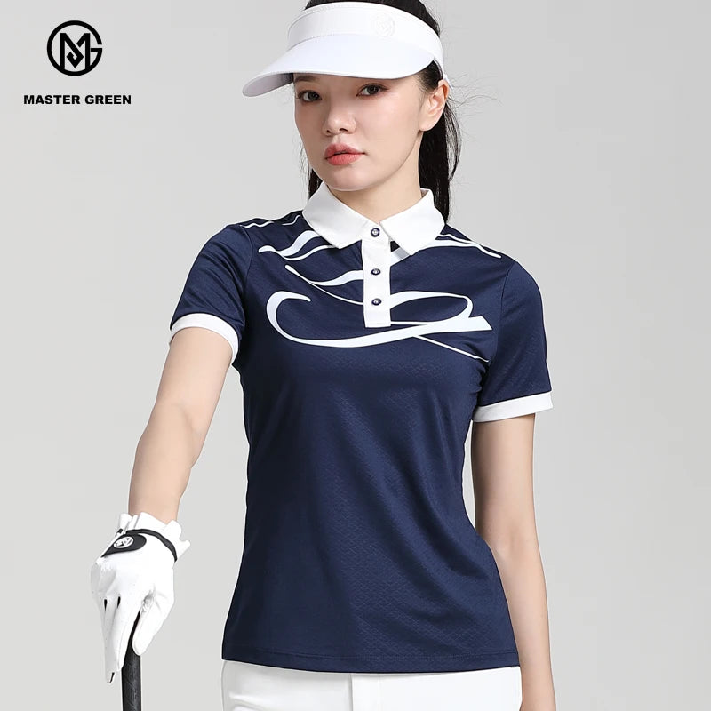 MG Golf Women's T-Shirts  Athleisure Short Sleeve Sports Tops Ladies Quick Drying Breathable Polo Shirts Skin-friendly Comfortable