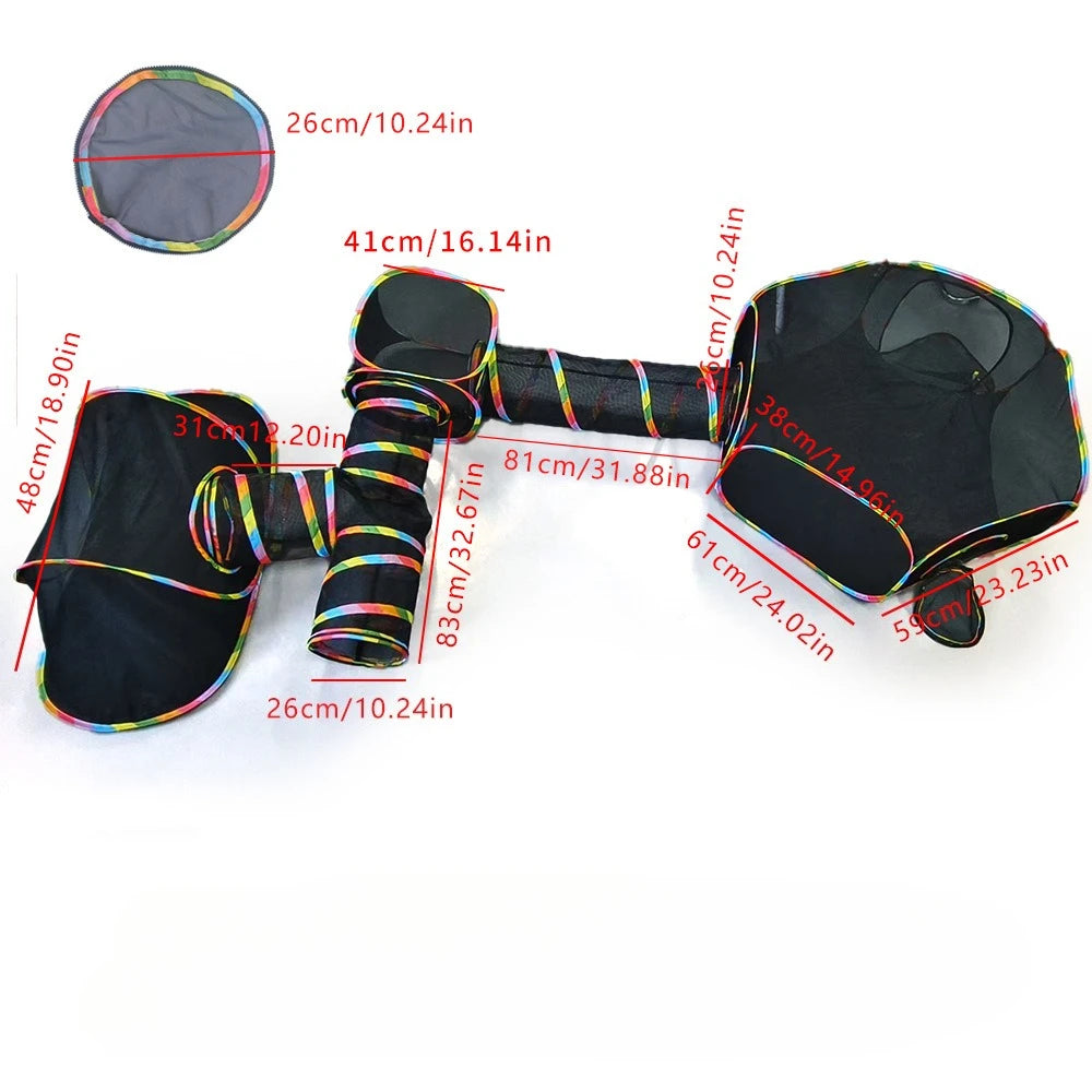 Outdoor Mesh Cat Tunnel Safe Breathable Comfortable Foldable Summer Cat Tent Toy Pet Channel Can Be Freely Combined  cat toy、dog toy