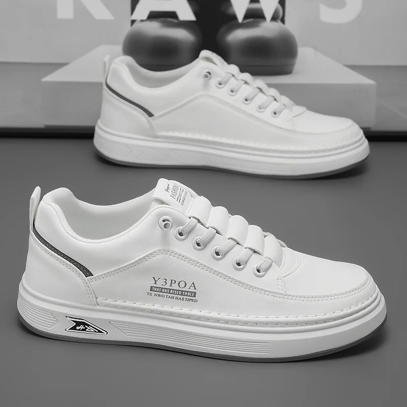 Manufacturer  Cool Men Shoes Leather Casual Sneakers Breathable Walking Slip on Platform Shoes Male Flats Rubber Sole Shoes    Sneakers