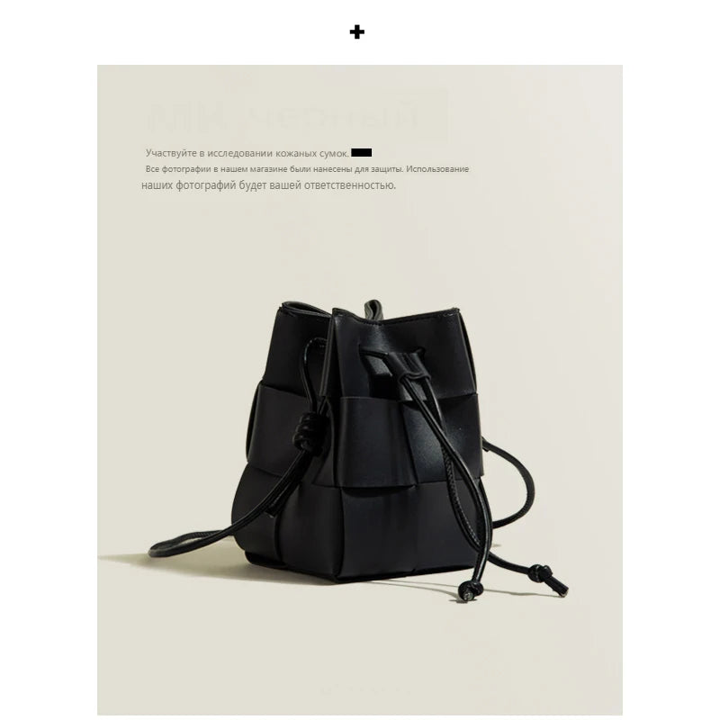 New Small Weave Bucket Drawstring Shoulder Cross Bag Female bag Woven Handbag Luxury Bag sss Express Designer Famous Brand Bags