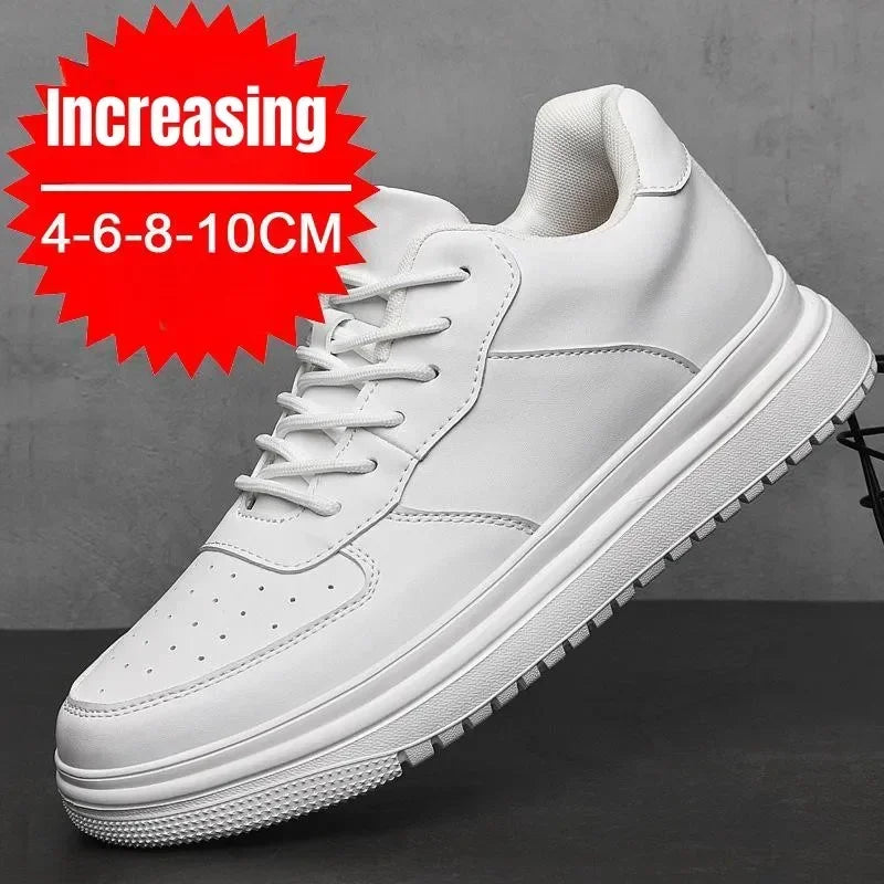 Manufacturer   PDEP New Height Increasing Shoes for Men 10cm Invisible Elevator Sneakers White Leathe Sport Zapatillas De Hombre Big Size 46    Sneakers