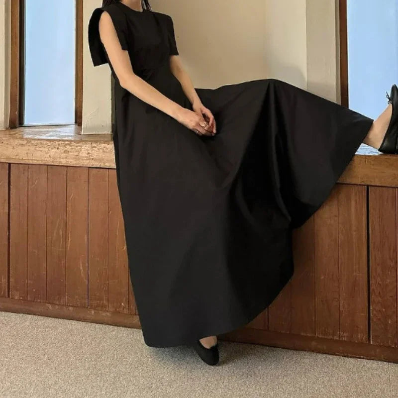 Neploe Simple Solid Color Sleeveless Robe Femme Japanese Fashion Commuter Dresses Loose Breathable Comfortable Long Vestidos
