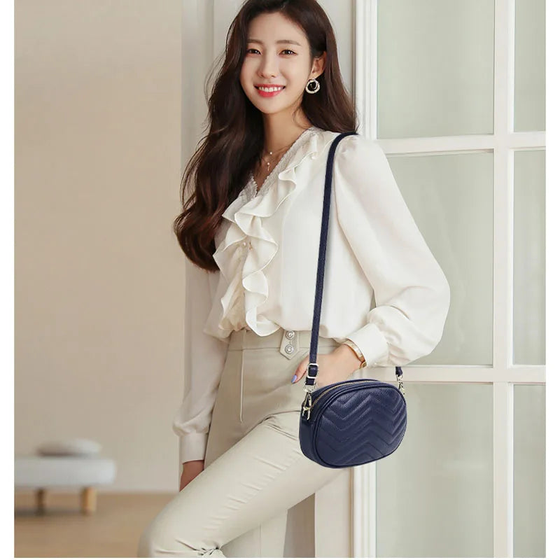 Women Bags  New Genuine Leather Simple Design Trend Crossbody Bags Female Cowhide Shoulder Bag Small Ladies messenger bag