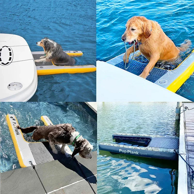 Inflatable Pup Plank Dog Float Floating Ramp Ladder For Pools Boats Docks Dog On Water Ladder Steps For Pets