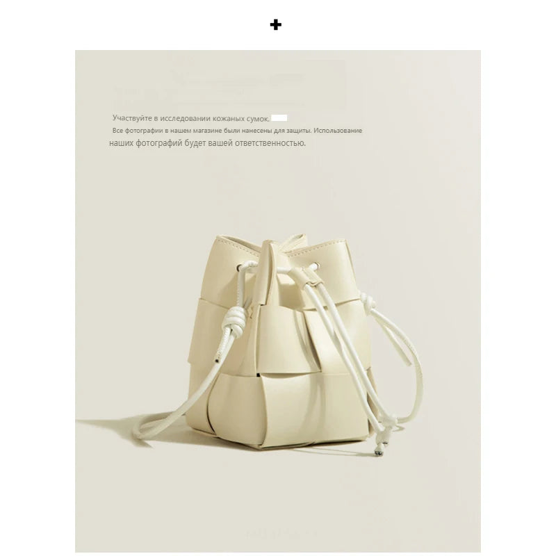 New Small Weave Bucket Drawstring Shoulder Cross Bag Female bag Woven Handbag Luxury Bag sss Express Designer Famous Brand Bags