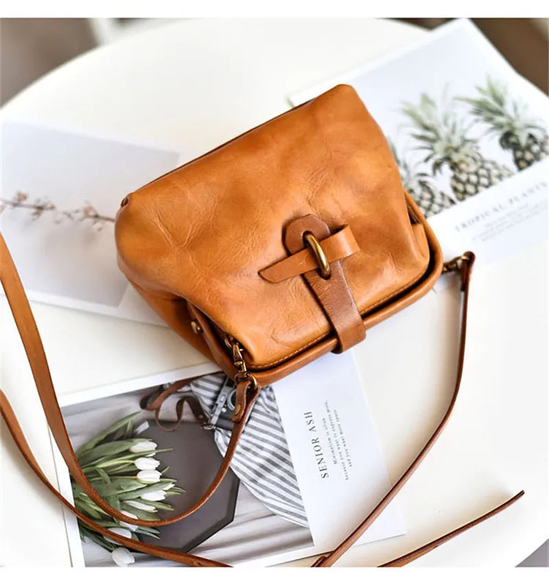 Fashion genuine leather mini ladies shoulder bag natural first layer cowhide women's weekend party green small crossbody bag