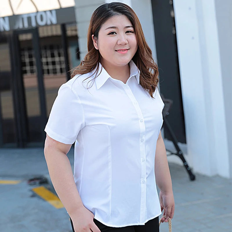 Plus Size White Shirt Women Spring New Office Lady Working Clothes Long Sleeve Bottom Blouse Korean Fashion SlimWomen Clothing t-shirts