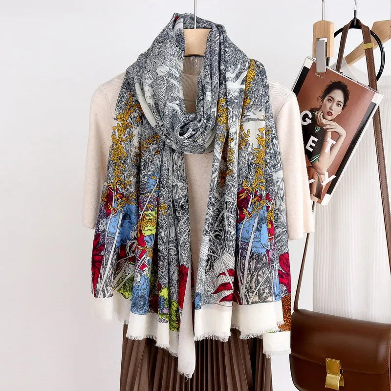 Tassel Long Cashmere Pashmina Shawl Scarf Luxury Brand Cashmere Large Poncho Winter Accessories Cashmere 100 Pure 200cm 100cm