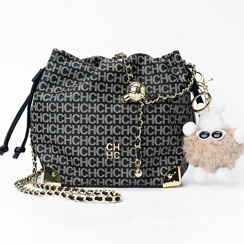 CH Light Luxury Chain Bag Adjustable Brand Letter Print Cartoon Pendant Design Unique Popular Crossbody High Quality Ladies
