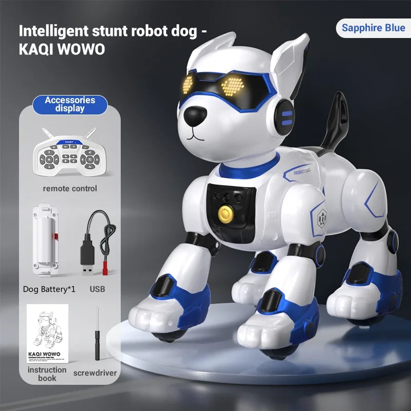 Smart Programming Stunt Dog Intelligent Remote Control Robot Dogs Toys 2.4G RC Stunt Dog Sensing Sing& Dancing RC Dog Toy Gift