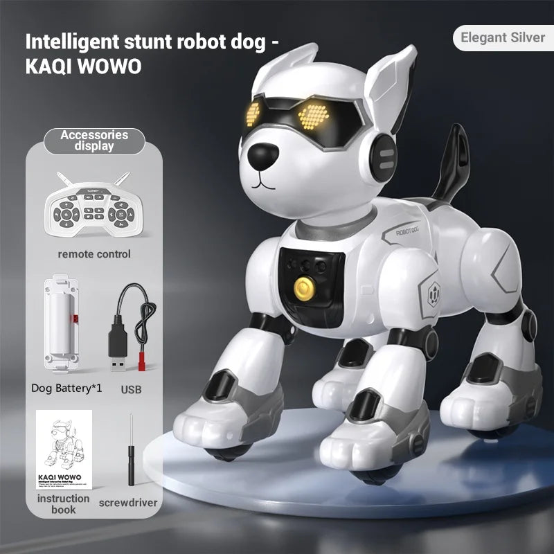 Smart Programming Stunt Dog Intelligent Remote Control Robot Dogs Toys 2.4G RC Stunt Dog Sensing Sing& Dancing RC Dog Toy Gift