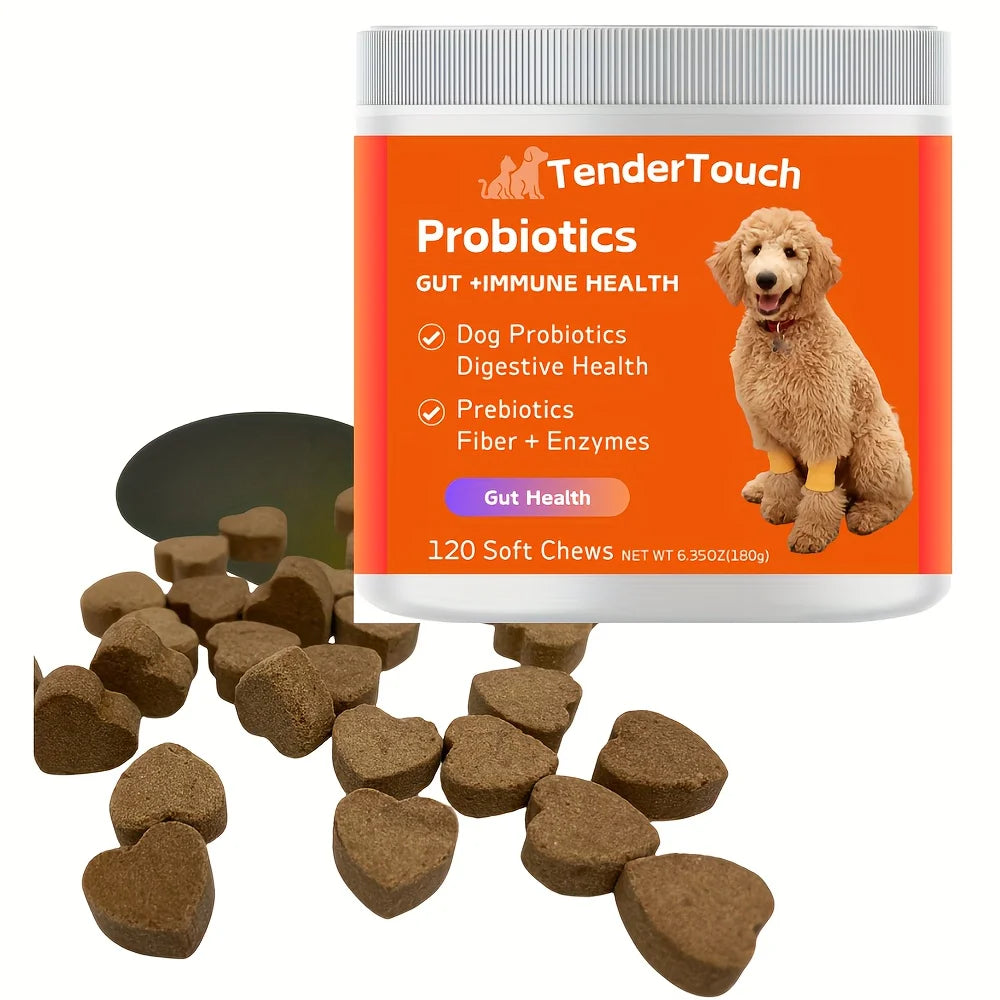120 Chews - （1 Pack x 180g/6.35oz) 180g/6.35oz - TenderTouch Probiotics for Dogs, Dog Probiotics for Digestive Support  dog food