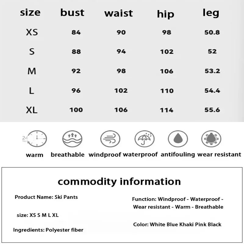 New Women's Outdoor Leisure Loose Sports Snow Pants Men's Single Board Windproof Waterproof Breathable Warm Ski Pant