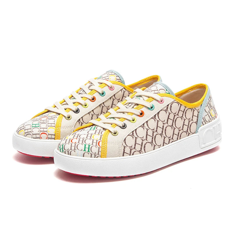 Manufacturer   Shoes for woman Luxury brand canvas shoes girls' casual shoes, lace-up flat sneakers student-style lettered casual shoes   boots