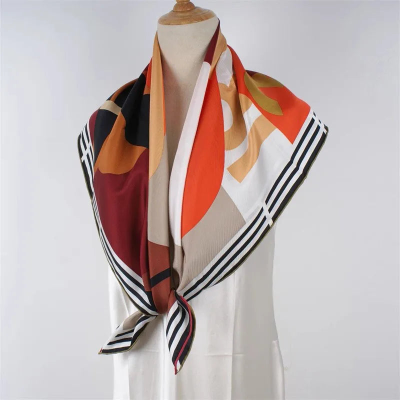 100% Natural Silk Scarf Shawl Large Square Silk Head Scarves Hijab 35"x35"