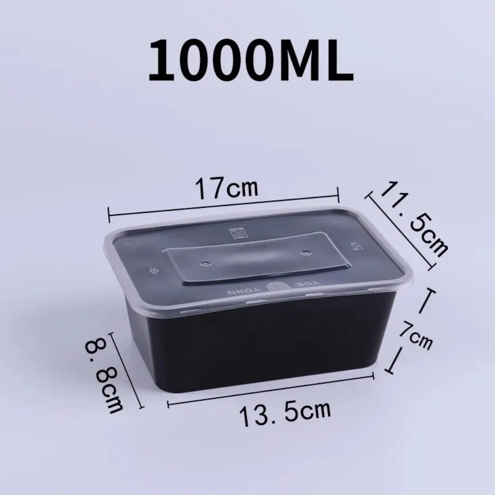 manufacturer  10PCS Plastic Disposable Food Containers Black Take out Containers With Lid for Salads Sandwiches Kitchen Fridge Storage Boxes   Kitchen gadgets
