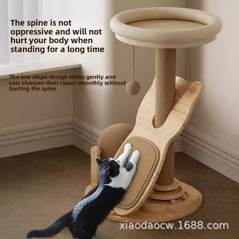 Sisal cat scratch-board, cat climbing frame, cat bed integrated, wear-resistant, small household hemp ball turntable toy  cat toy
