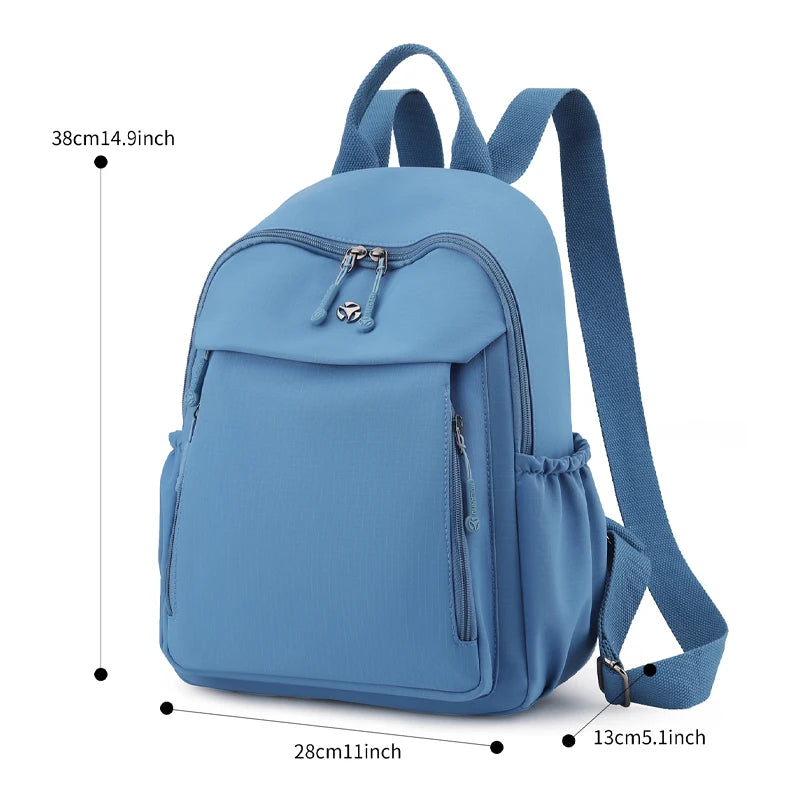 Casual Backpack Women Waterproof Nylon Back Pack Large Capacity Student Daypack Simple Schoolbag for Girls Ladies Travel Bag
