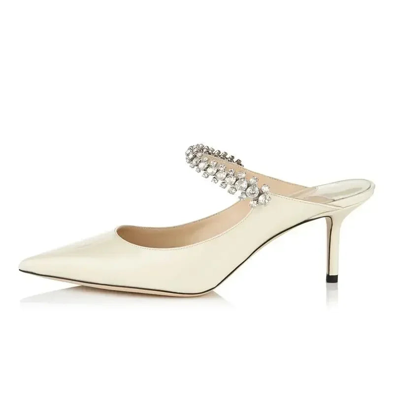 Manufacturer   European and American Spring and Autumn New Women High Heel Shoes High Quality Diamond Decoration Muller Shoes   Pumps