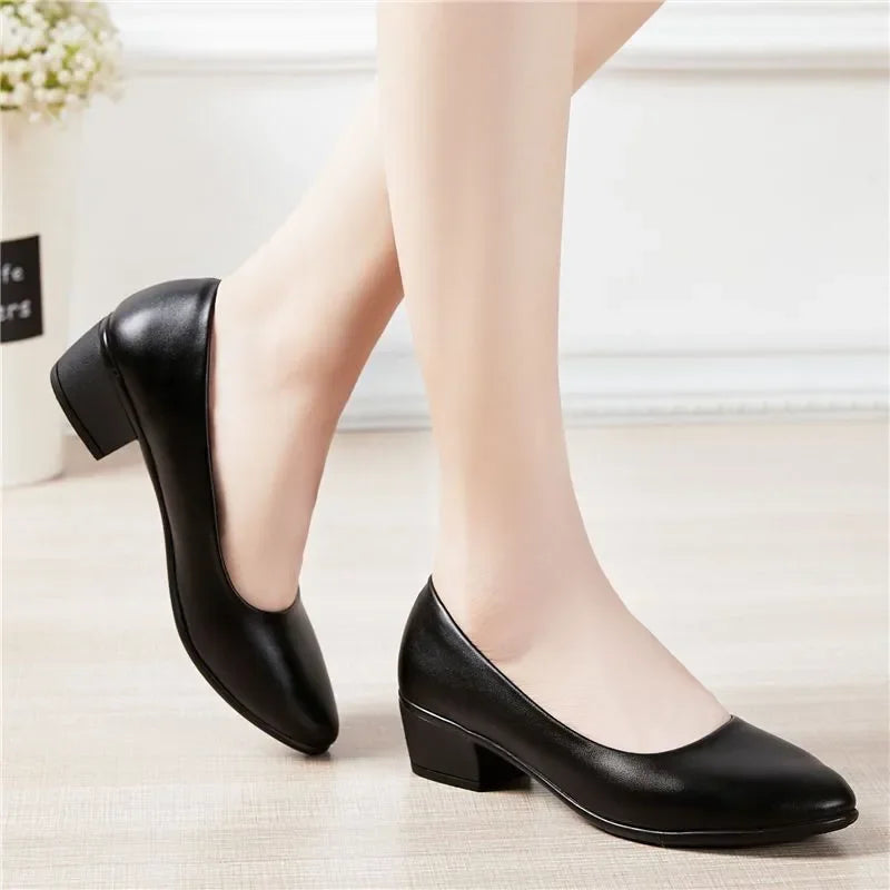 Manufacturer   zapatos de mujer women fashion sweet light weight spring & summer slip on high heel shoes for office career soft work pumps a407   Pumps