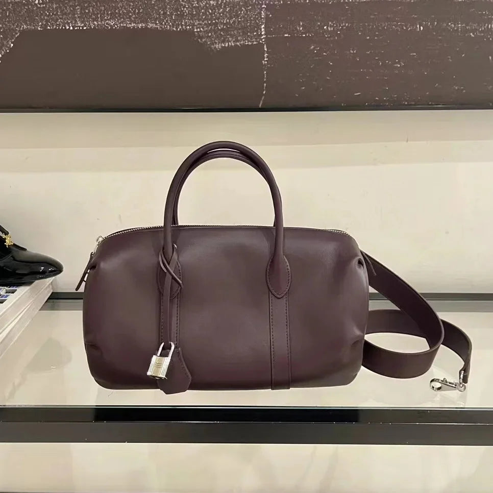 New Style Genuine Leather Women's Bag Large Capacity Commuter Handbag Vintage Single Shoulder Bag Motorcycle Equipment Acce