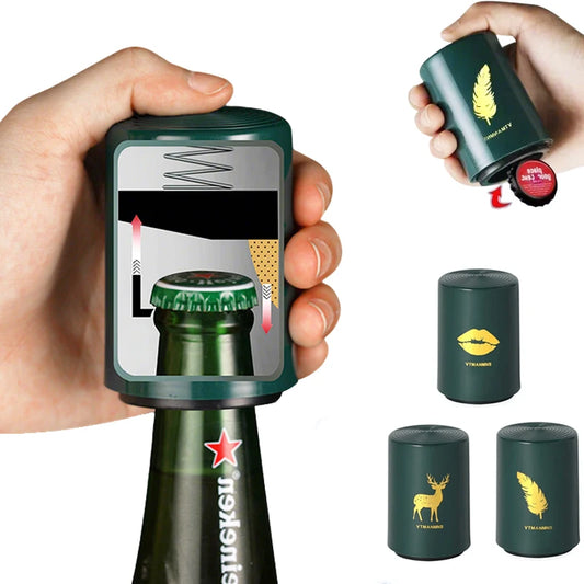 Manufacturer   Bottle Opener Magnetic Creative Automatic Beer  Kitchen Press Lid Beer Corkscrew Tools Portable Kitchen Accessories Bar Gadgets   kitchen gadgets