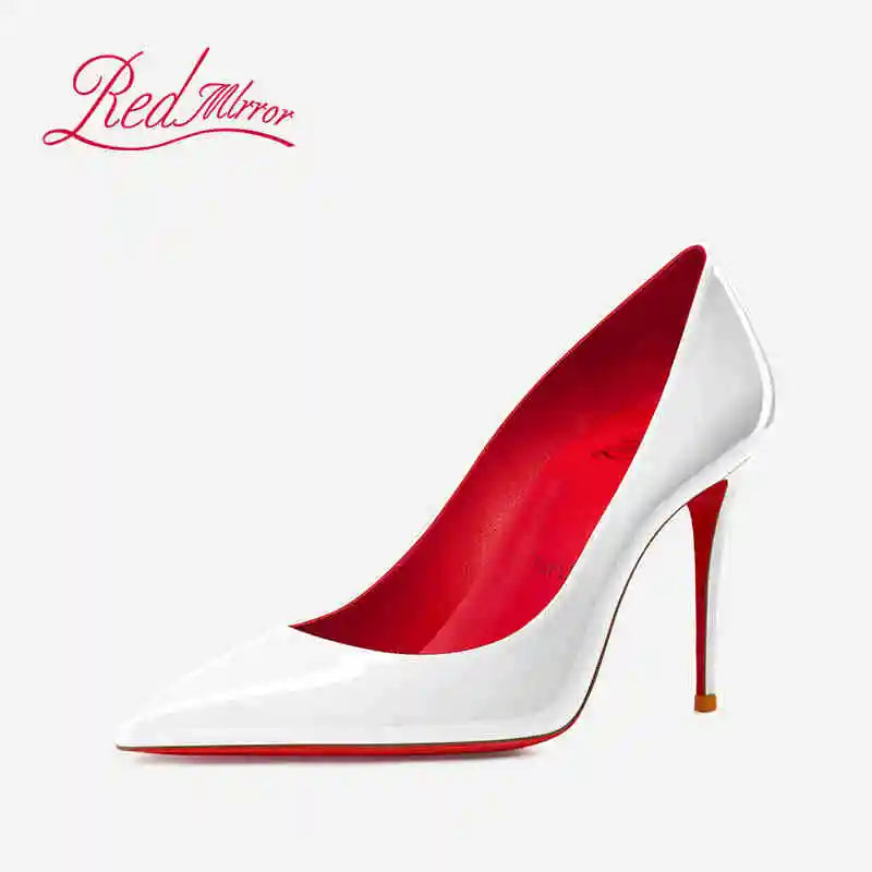 Manufacturer   Women heels Naked color Women's elegant high heel Luxury Black shoes woman  Red Shiny Bottoms Pointed Toe party Ladies Women   Pumps