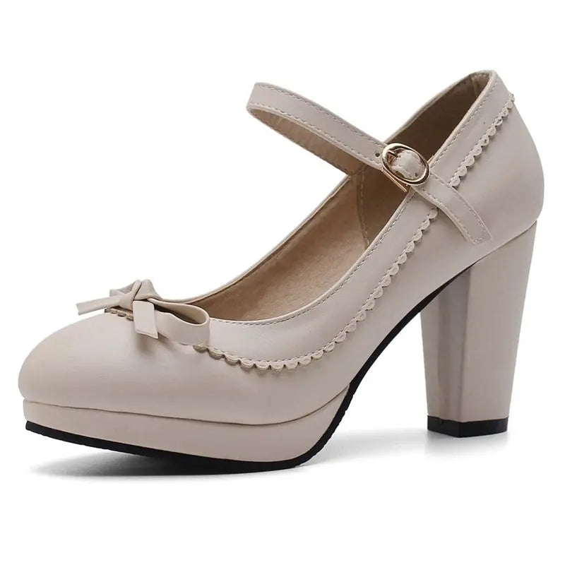 Manufacturer   SIMLOVEYO Large size 45 46 Women Strap Pumps Bows Platform High Heels Round Toe Party Wedding Shoes Bridal Stilettos Black   Pumps