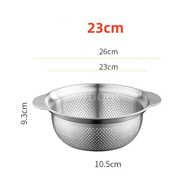 Manufacturer   Vegetable washing basin Basket rice washing artifact Fruit filter basin Strainer Kitchen items 304 stainless steel drain basket   kitchen gadgets