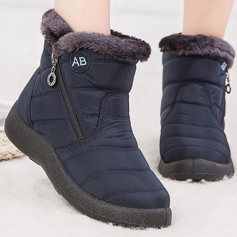Manufacturer   Women's Boots Women's Ankle Boots With Fur Winter Shoes Women Low Heels Winter Boots Snow Waterproof Botas Mujer Winter Footwear   boots