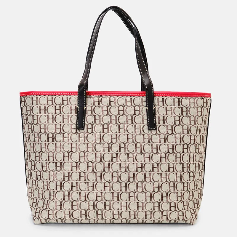 CH Letter Zipper Brand Fashion Elegant Large Capacity Ladies Shoulder Bag Knitting Pattern Design High Quality Ladies Handbag
