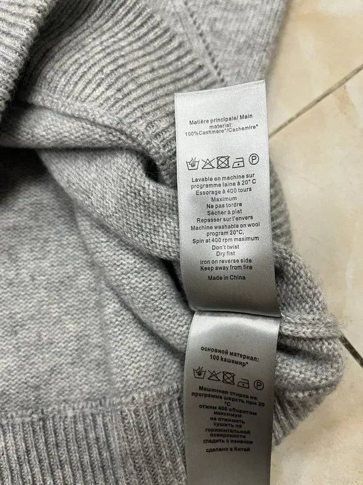 Women Hooded Sweater Heart-Shaped Letter Jacquard 100% Cashmere 3 Colors Casual Autumn Winter Lady Jumper