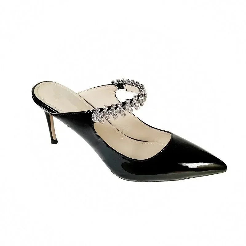 Manufacturer   European and American Spring and Autumn New Women High Heel Shoes High Quality Diamond Decoration Muller Shoes   Pumps