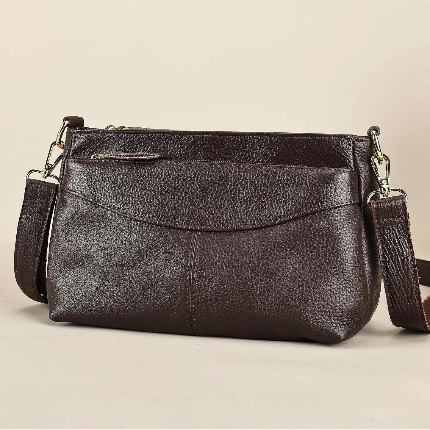 Genuine Leather Women's Bag Luxury High Quality Women Crossbody Bag Trendy Designer Cowhide Female Shoulder Bags 7651