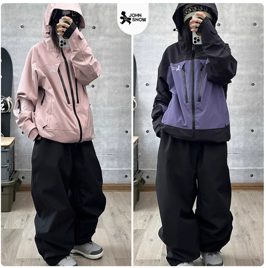 John Snow Winter Men's And Women's Waterproof Skiing Pants Warm Breathable Snow Female Trouser Outdoor Snowboardwear Male Pants