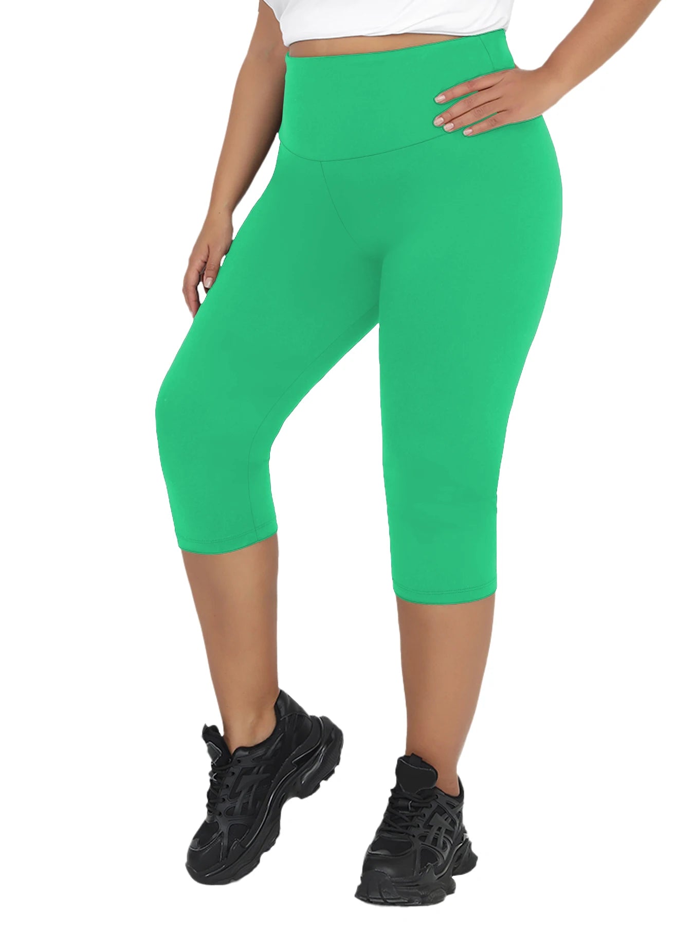 Plus Size Leggings for Women  Super soft High Waisted Tummy Control Yoga Capri Pants  No See Through Workout Running Leggings