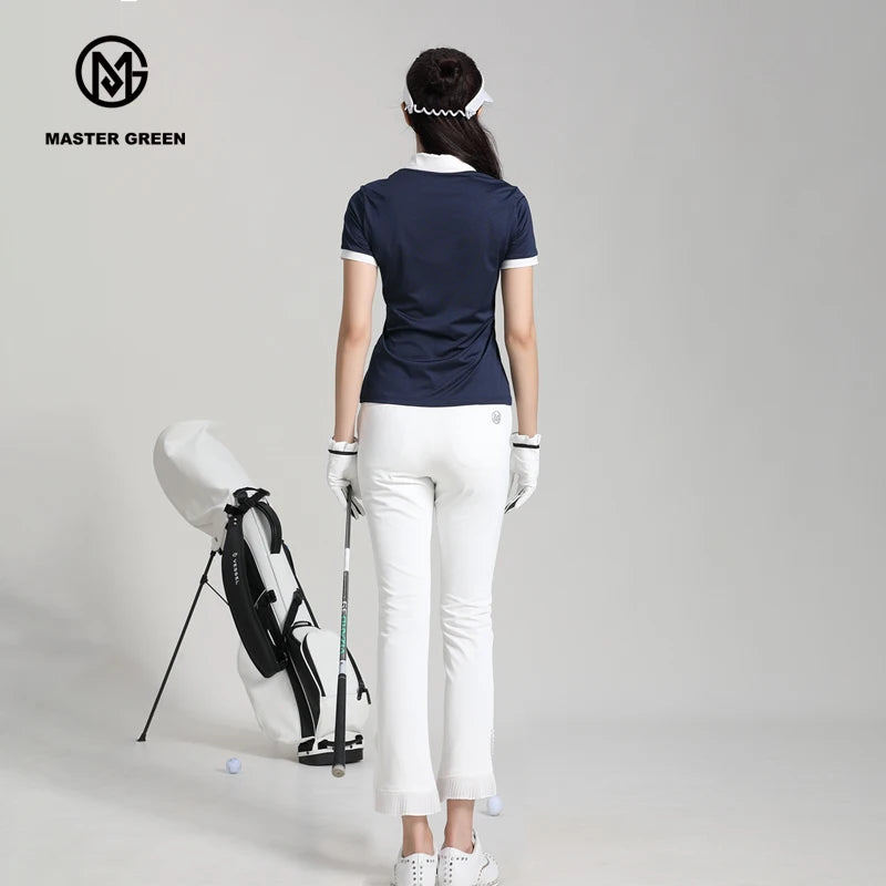 MG Golf Women's T-Shirts  Athleisure Short Sleeve Sports Tops Ladies Quick Drying Breathable Polo Shirts Skin-friendly Comfortable