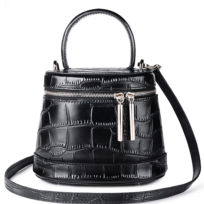 genuine leather crossbody bags for woman shoulder bags designer luxury Casual Bucket Bag Ladies High Quality Handbag Women