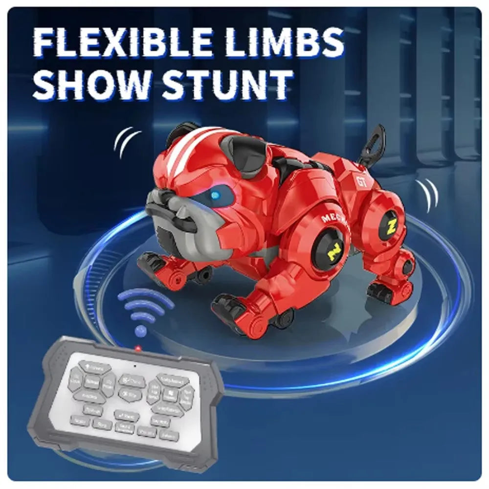Free Shipping Electric Robot Dog Toy Intelligent Voice Control Simulation Bulldog Mechanical Dog Colorful Cool Light Music Toys