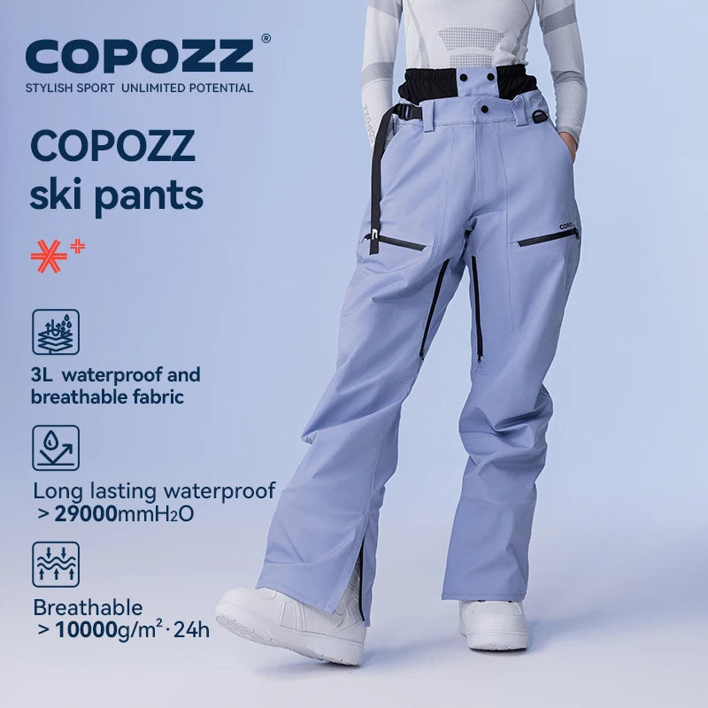 COPOZZ Winter Ski Pants Unisex Women Outdoor High Quality Windproof Waterproof Warm Snow Trousers Winter Ski Snowboarding Pant