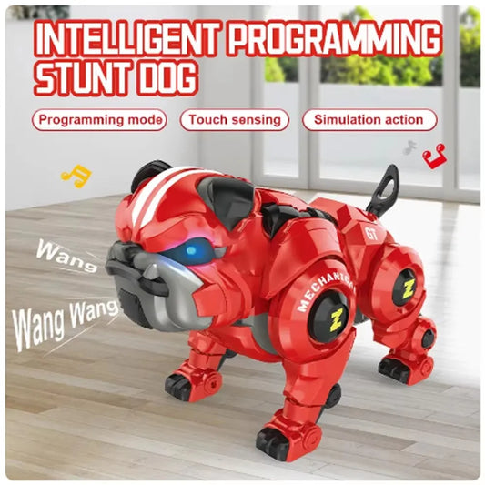 Free Shipping Electric Robot Dog Toy Intelligent Voice Control Simulation Bulldog Mechanical Dog Colorful Cool Light Music Toys